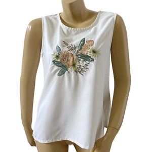 BON WORTH Womens Petite Size SP PS Sleeveless Embroidered Lion Tank Top Shirt
